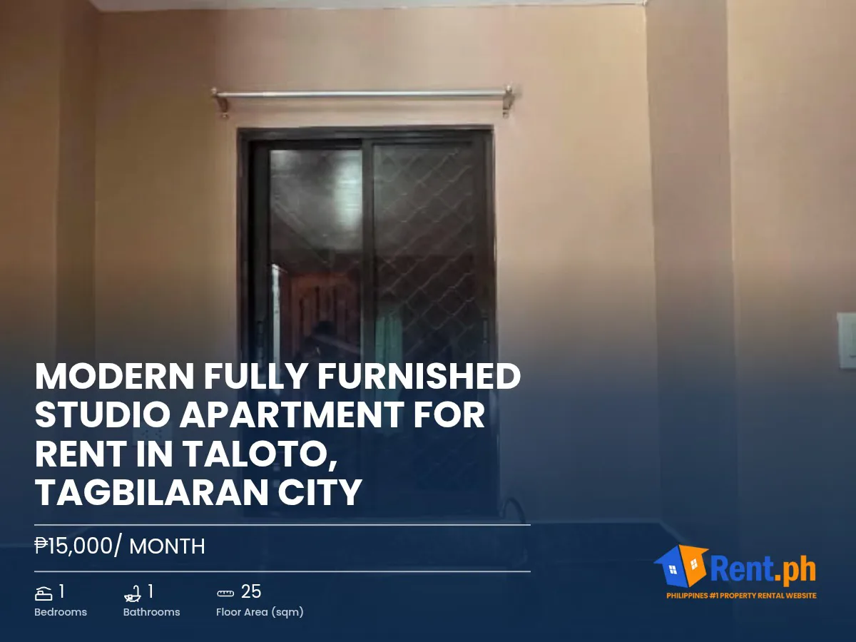 Modern Fully Furnished Studio Apartment For Rent in Taloto, Tagbilaran City