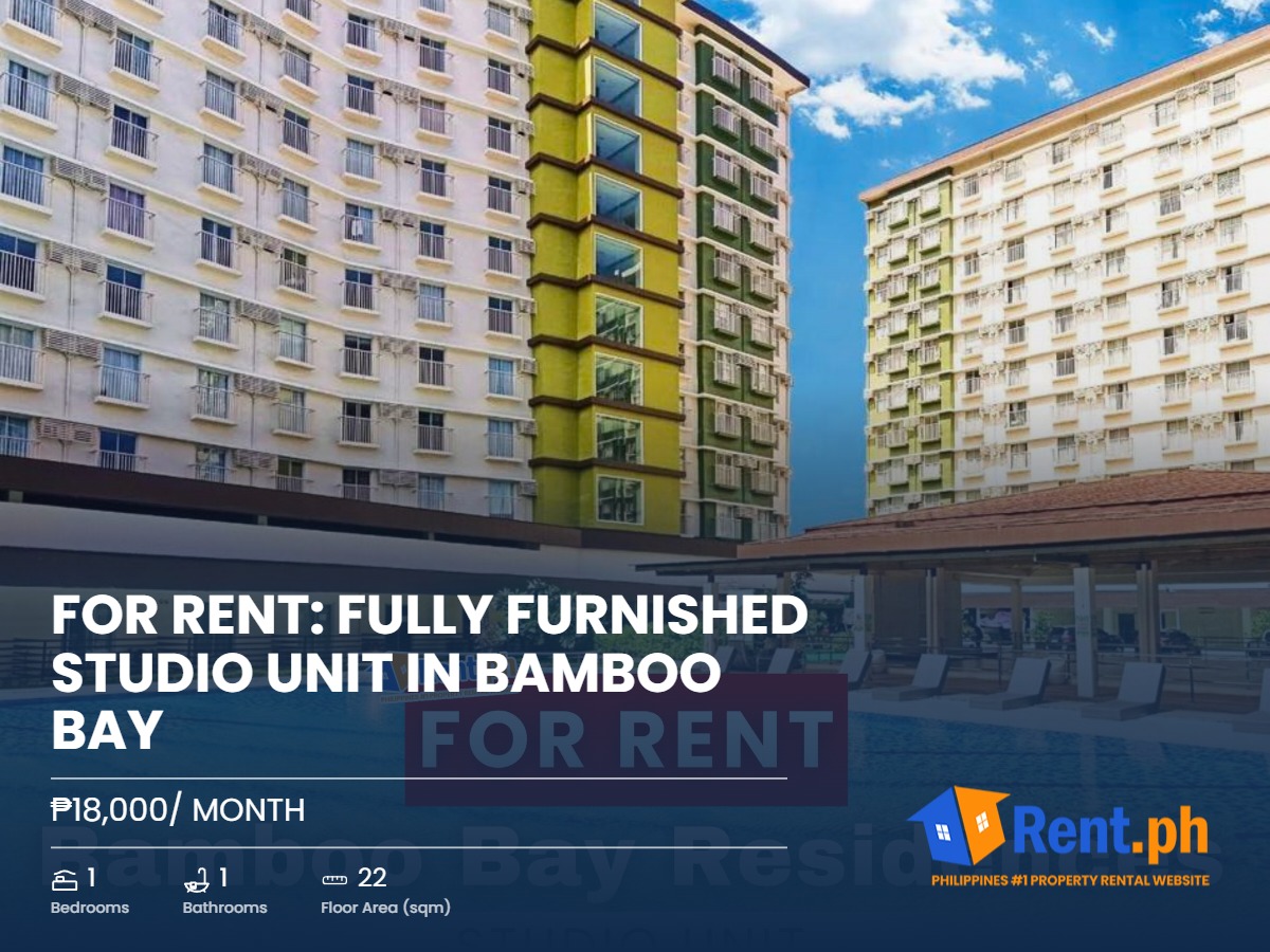 FOR RENT: FULLY FURNISHED STUDIO UNIT IN BAMBOO BAY