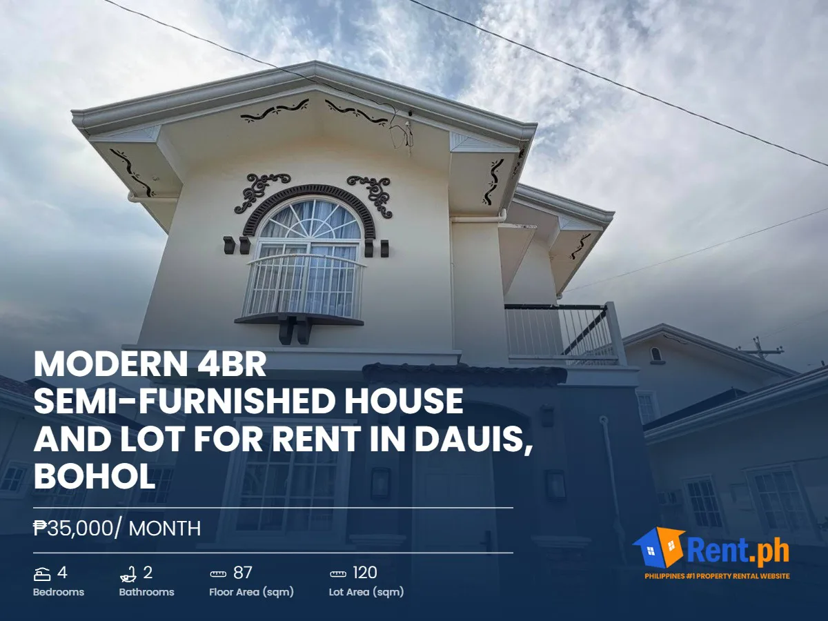 Modern 4BR Semi-Furnished House and Lot For Rent in Dauis, Bohol