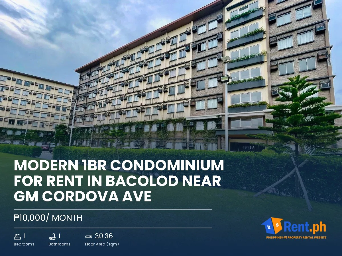 Modern 1BR Condominium For Rent in Bacolod near GM Cordova Ave