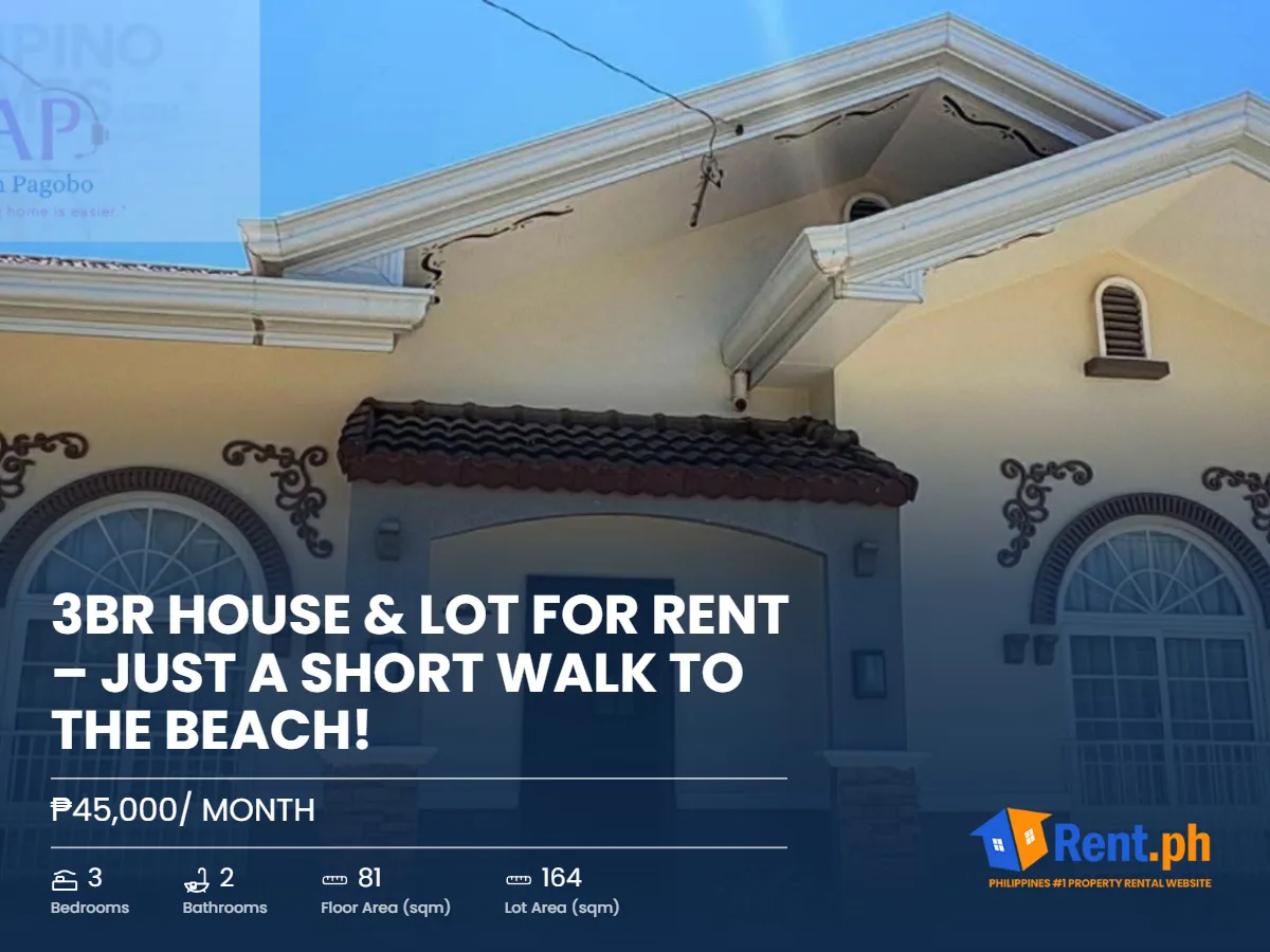 3BR House & Lot for Rent – Just a Short Walk to the Beach!