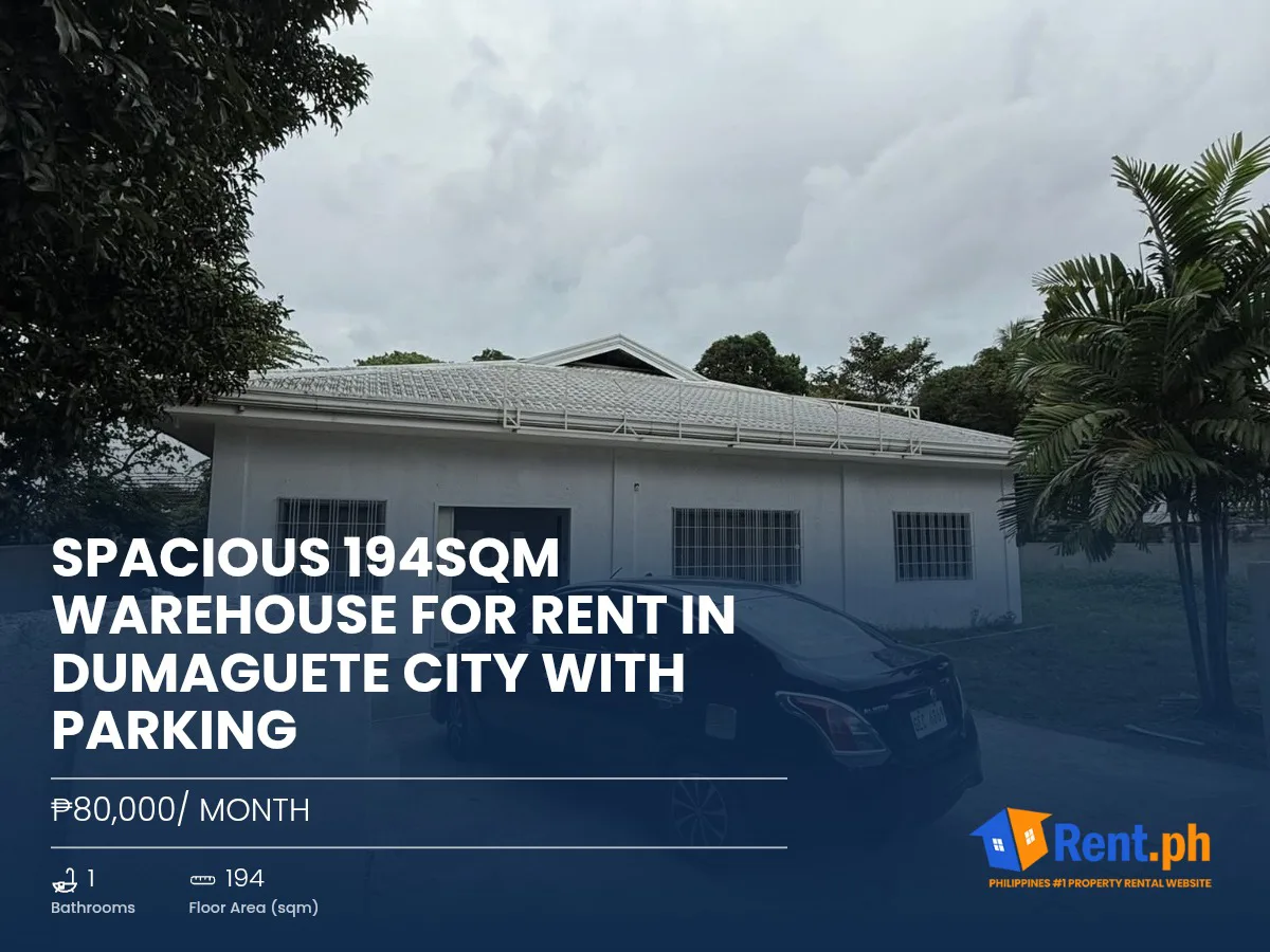 Spacious 194sqm Warehouse For Rent in Dumaguete City with Parking