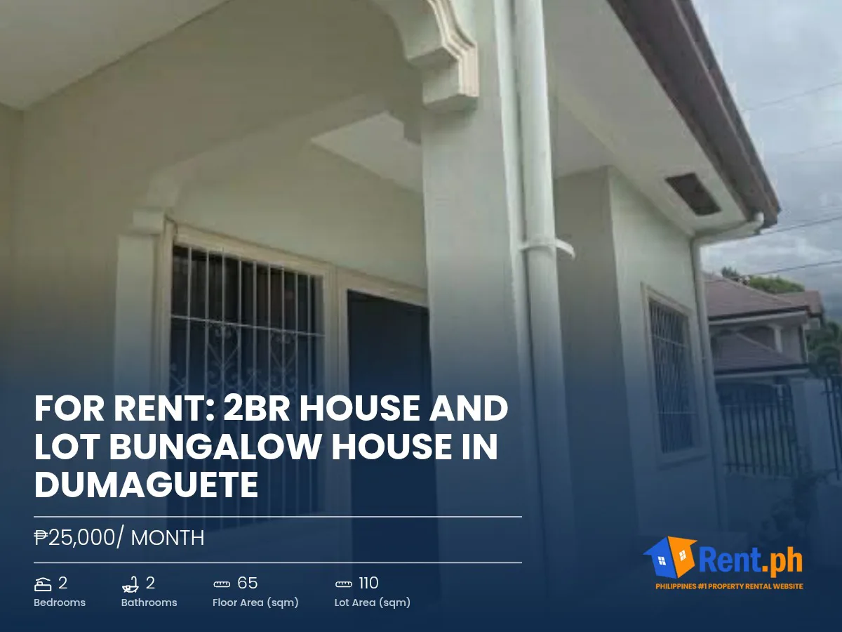 For Rent: 2BR House and Lot Bungalow House in Dumaguete