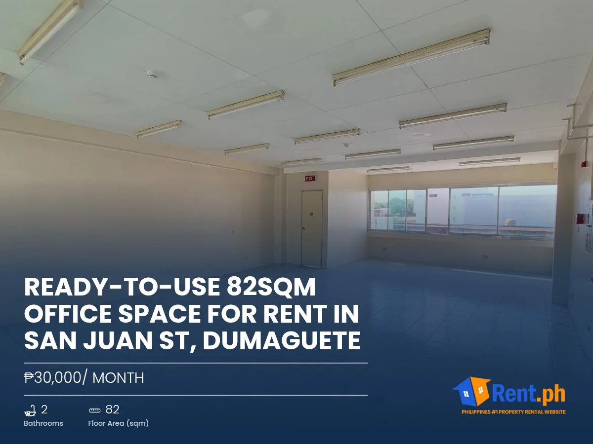 Ready-to-Use 82sqm Office Space For Rent in San Juan St, Dumaguete