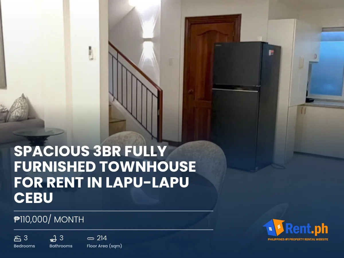 Spacious 3BR Fully Furnished Townhouse For Rent in Lapu-Lapu Cebu
