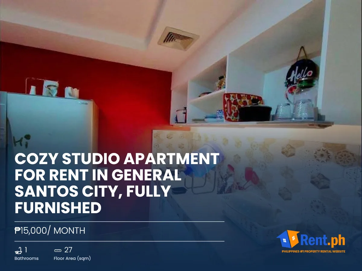Cozy Studio Apartment For Rent in General Santos City, Fully Furnished