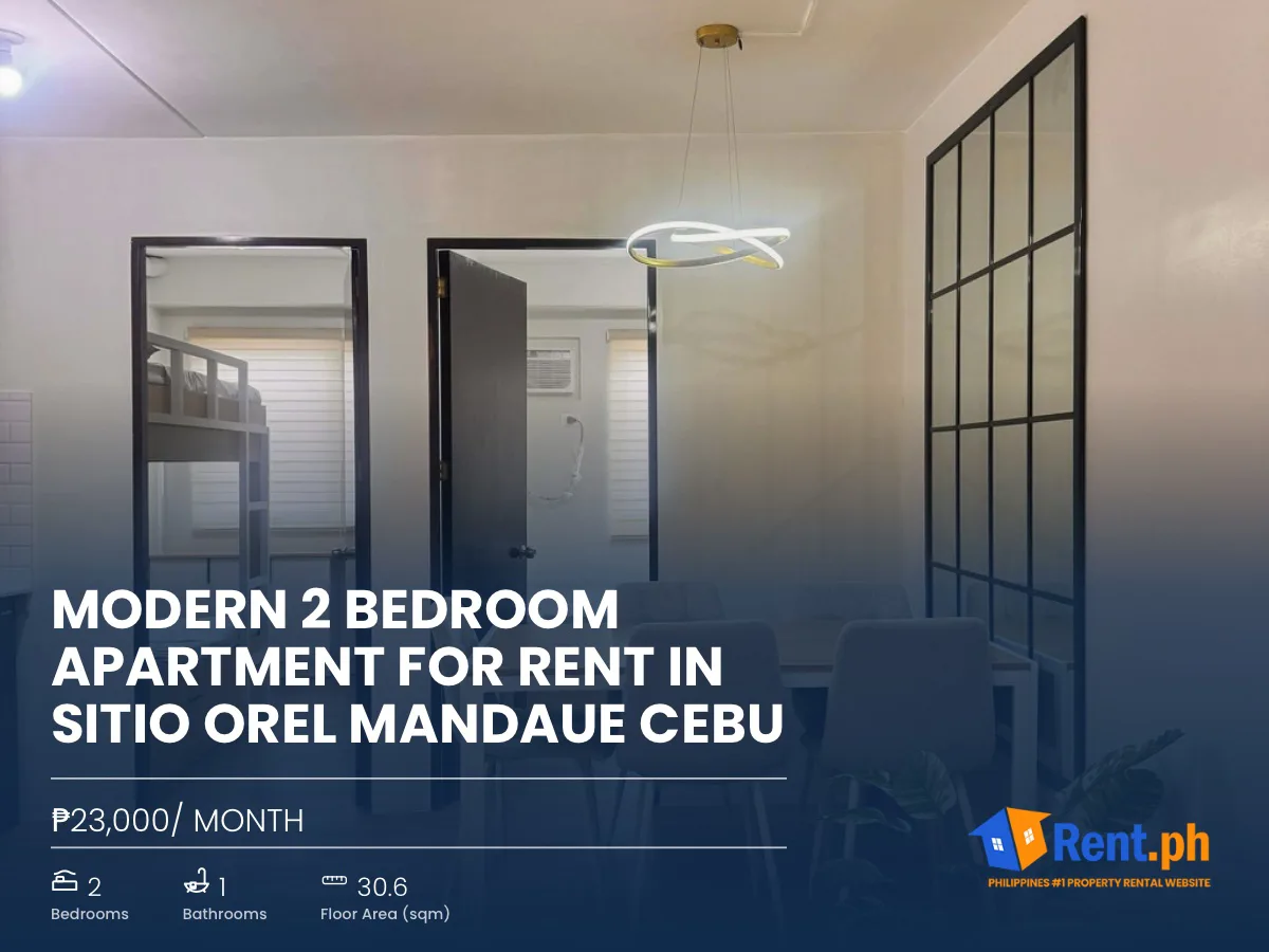 Modern 2 Bedroom Apartment For Rent in Sitio Orel Mandaue Cebu