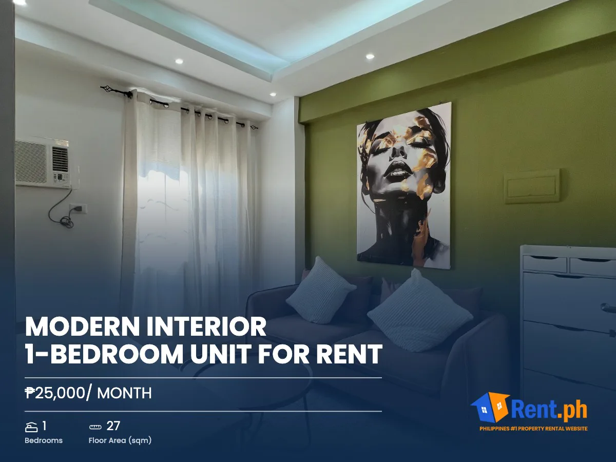 Modern Interior 1-Bedroom Unit For Rent