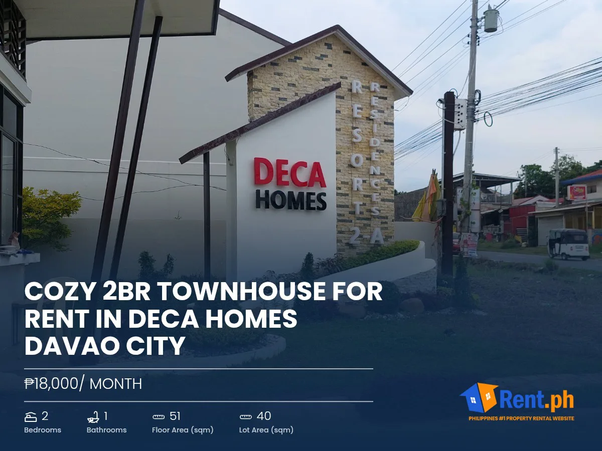 Cozy 2BR Townhouse For Rent in Deca Homes Davao City 