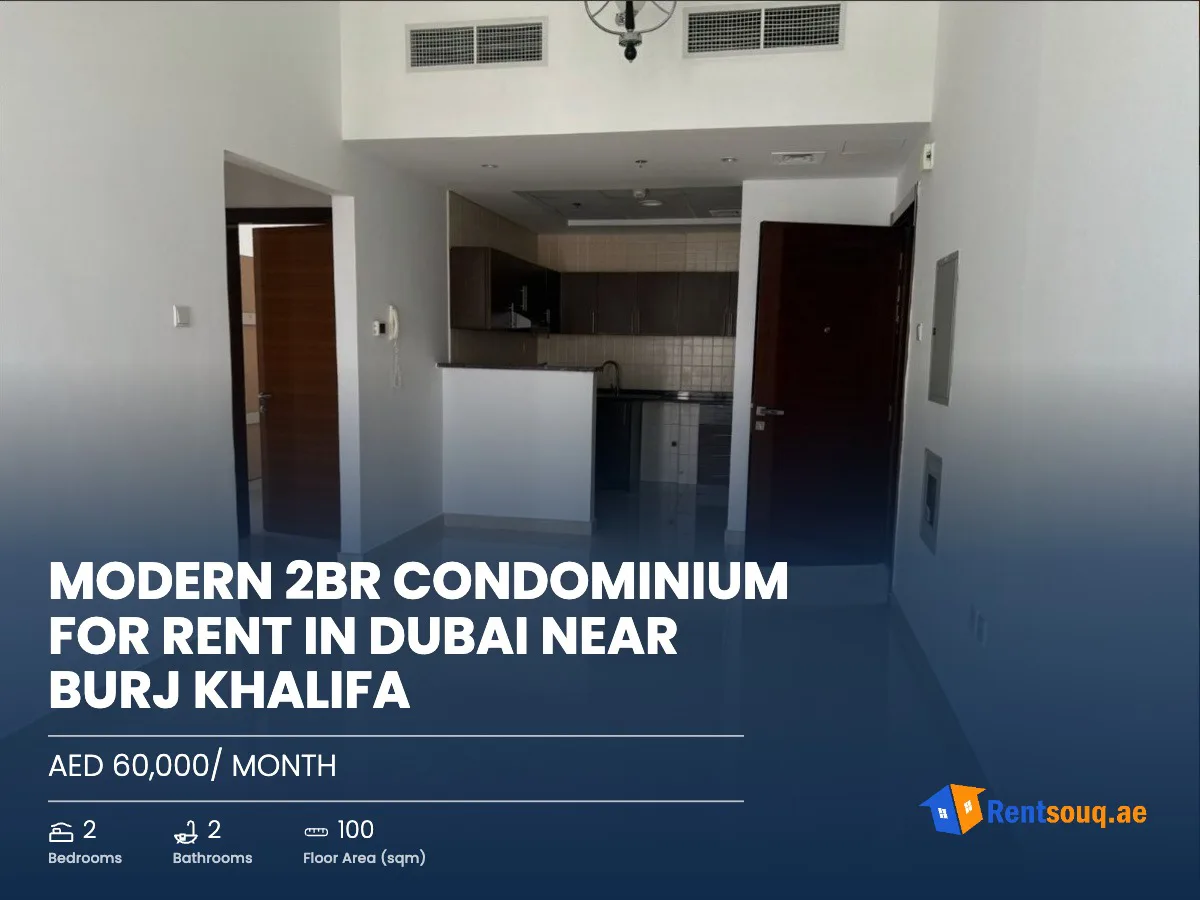Modern 2BR Condominium For Rent in Dubai near Burj Khalifa