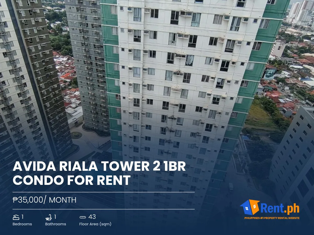 AVIDA RIALA TOWER 2 1BR CONDO FOR RENT