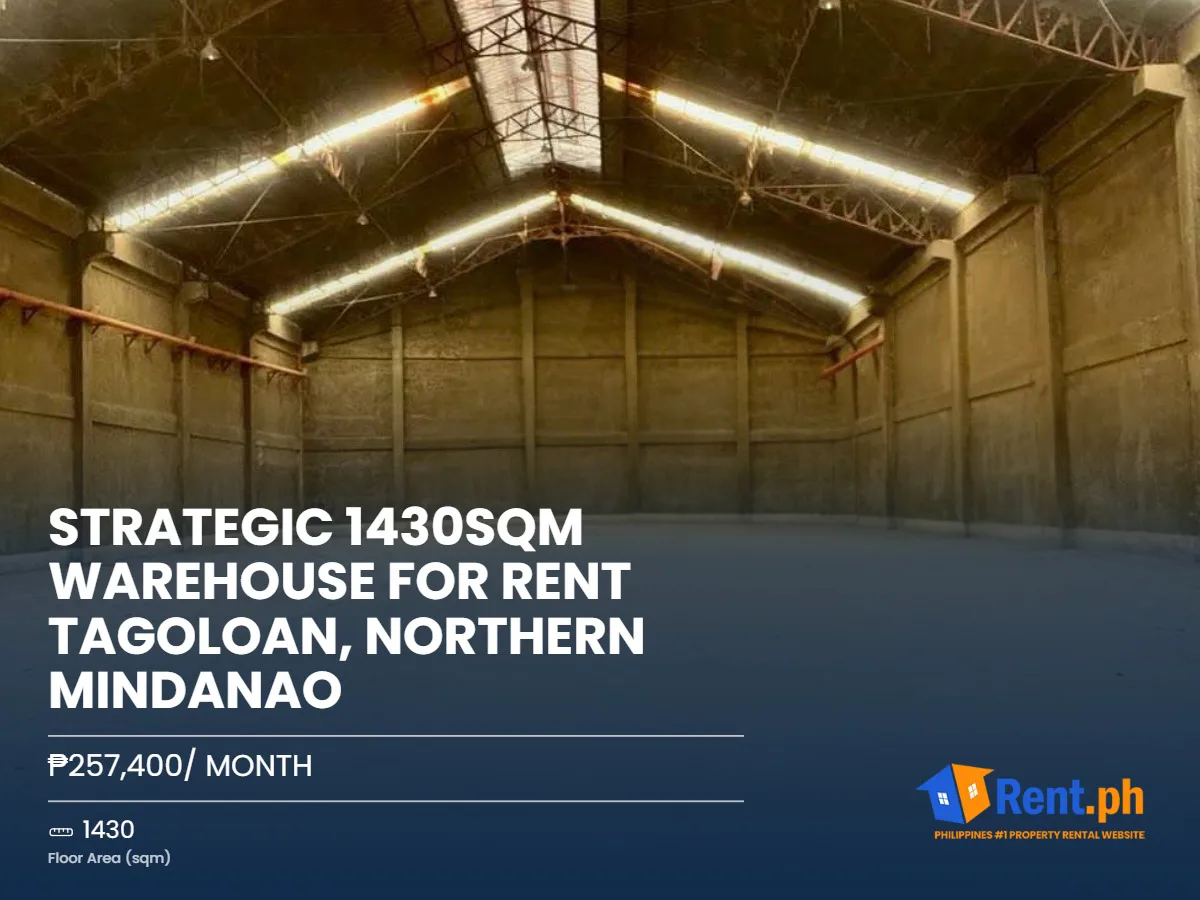 Strategic 1430sqm Warehouse For Rent Tagoloan, Northern Mindanao