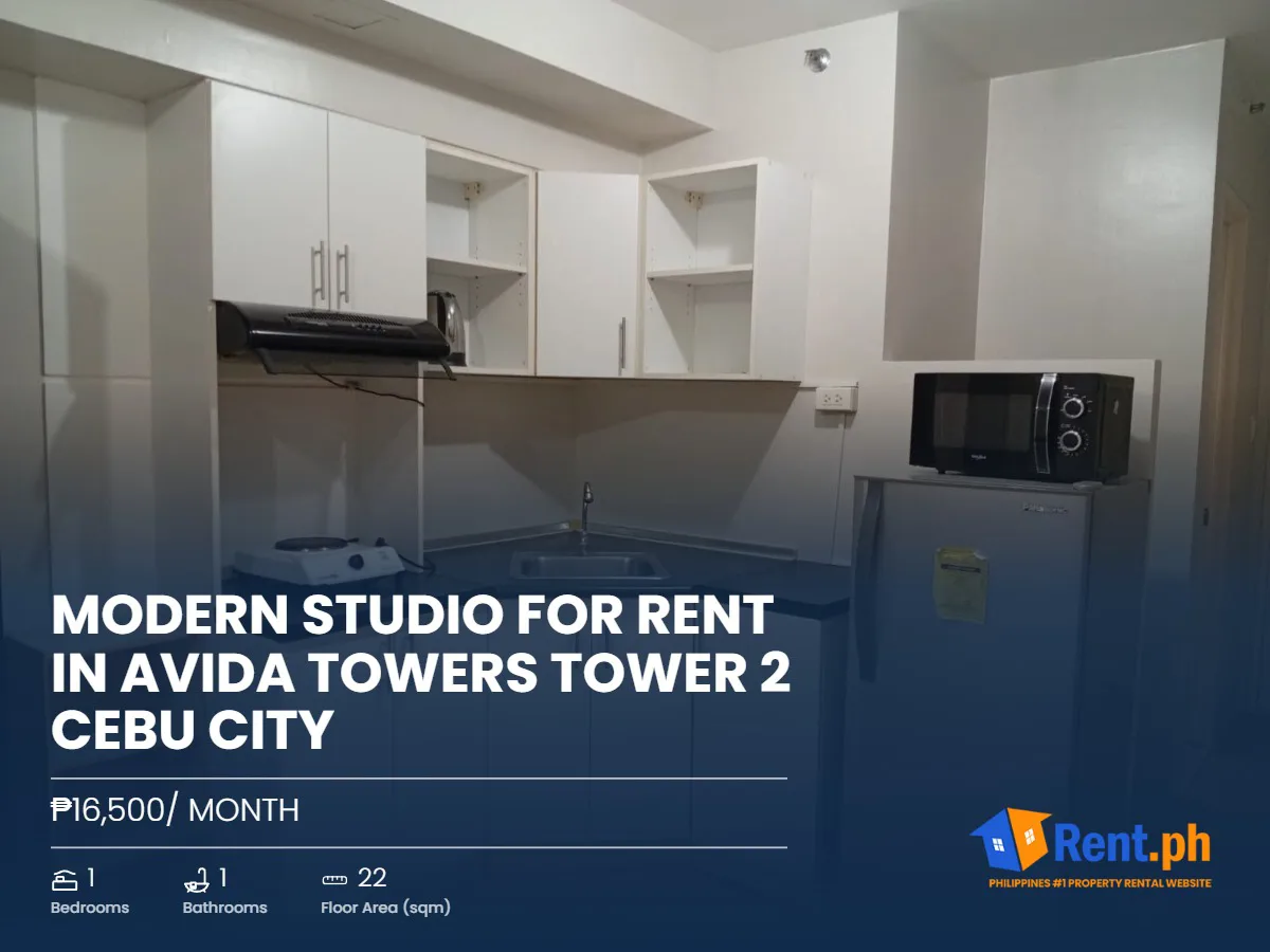 Modern Studio For Rent in Avida Towers Tower 2 Cebu City