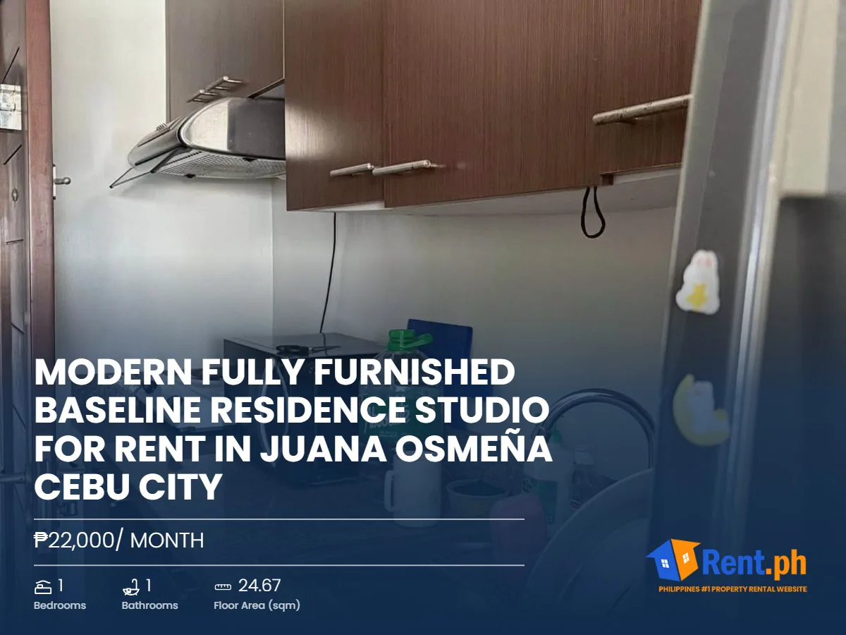 Modern Fully Furnished Baseline Residence Studio For Rent in Juana Osmeña Cebu City