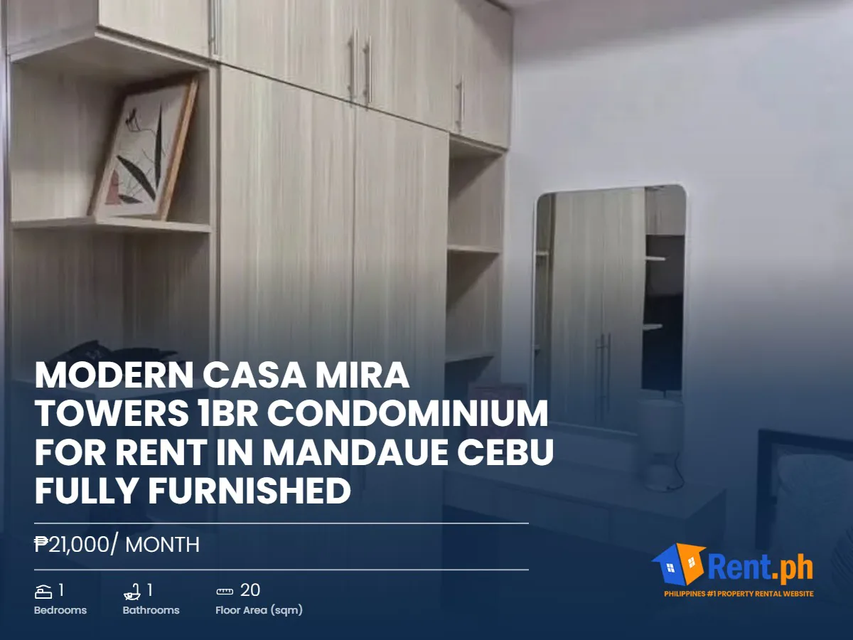 Modern Casa Mira Towers 1BR Condominium For Rent in Mandaue Cebu Fully Furnished