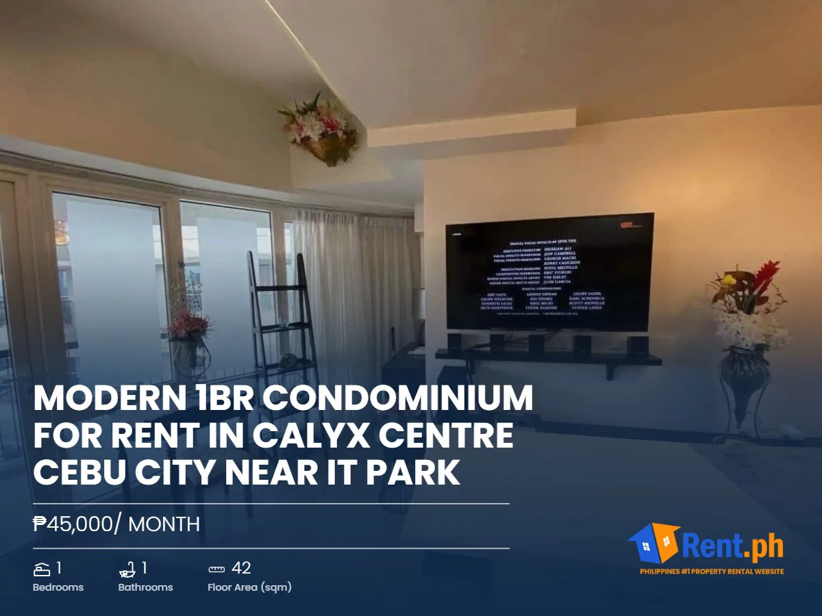 Modern 1BR Condominium For Rent in Calyx Centre Cebu City near IT Park