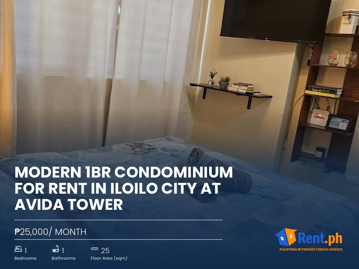 Modern 1BR Condominium For Rent in Iloilo City at Avida Tower