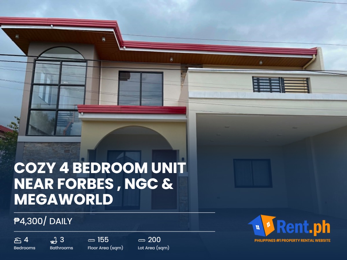 cozy-4-bedroom-unit-near-forbes-ngc-and-megaworld-for-rent