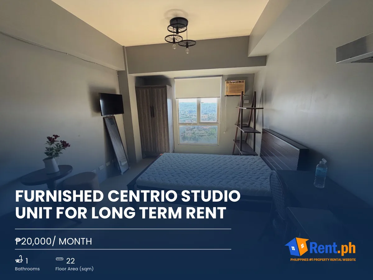 Furnished Centrio Studio Unit For Long Term Rent