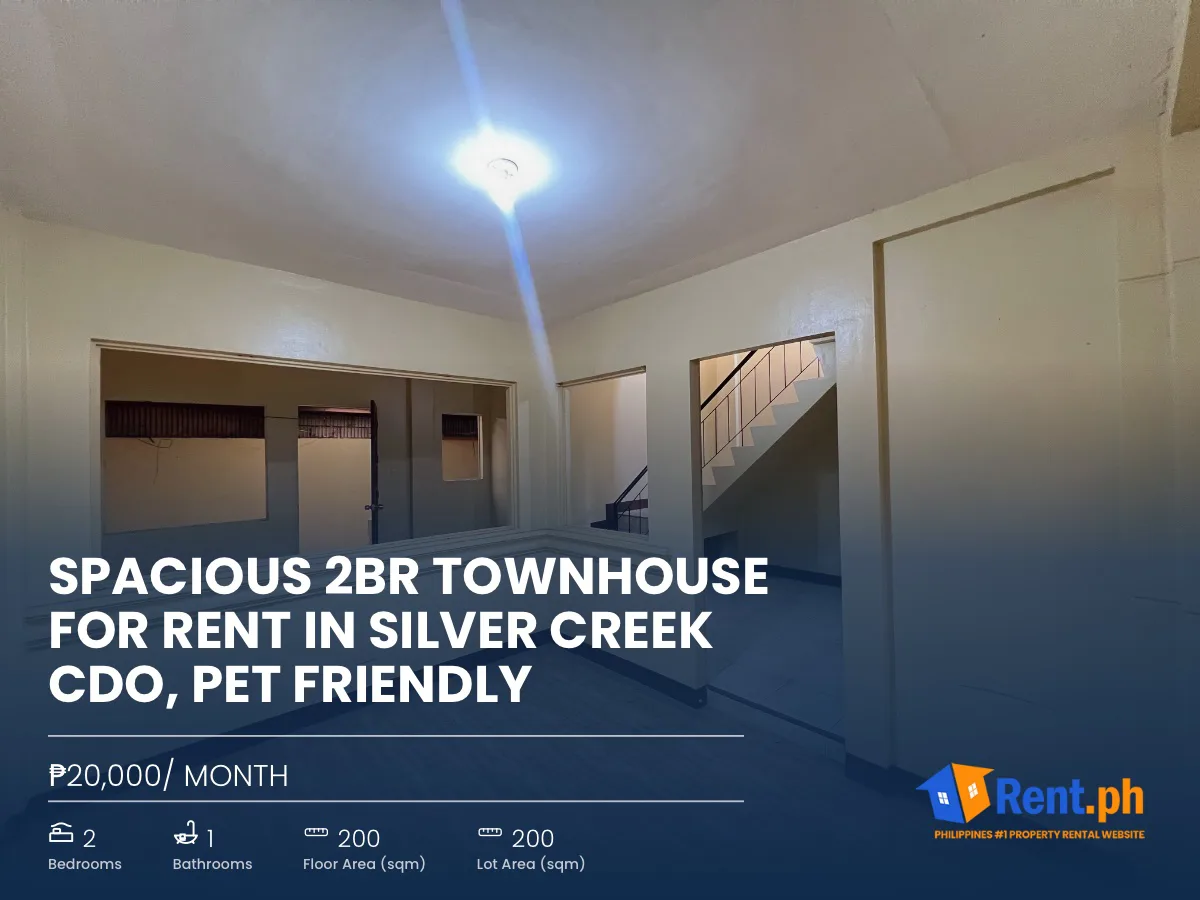 Spacious 2BR Townhouse For Rent in Silver Creek CDO, Pet Friendly