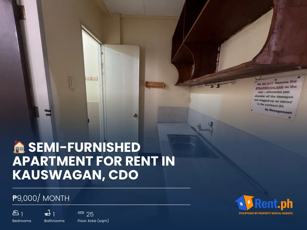 🏠 SEMI-FURNISHED APARTMENT FOR RENT IN KAUSWAGAN, CDO