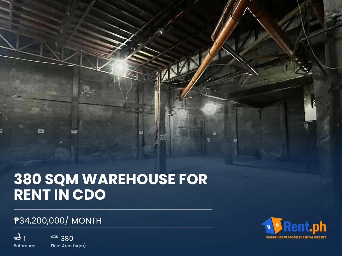 380 SQM WAREHOUSE FOR RENT IN CDO