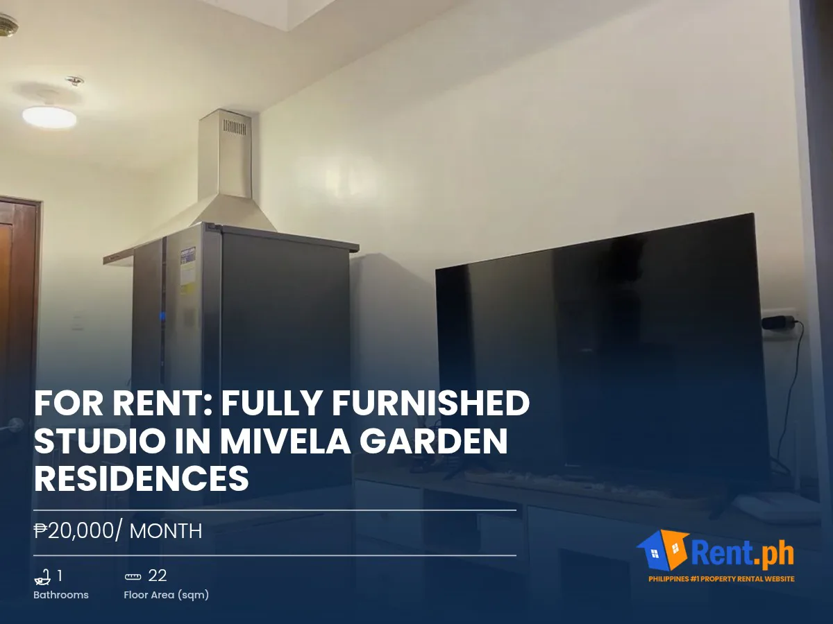 For Rent: Fully Furnished Studio in Mivela Garden Residences 