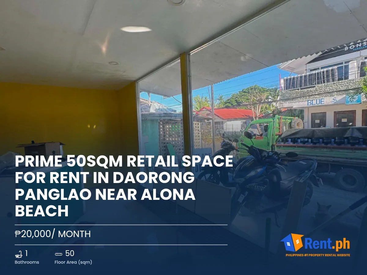 Prime 50sqm Retail Space For Rent in Daorong Panglao near Alona Beach