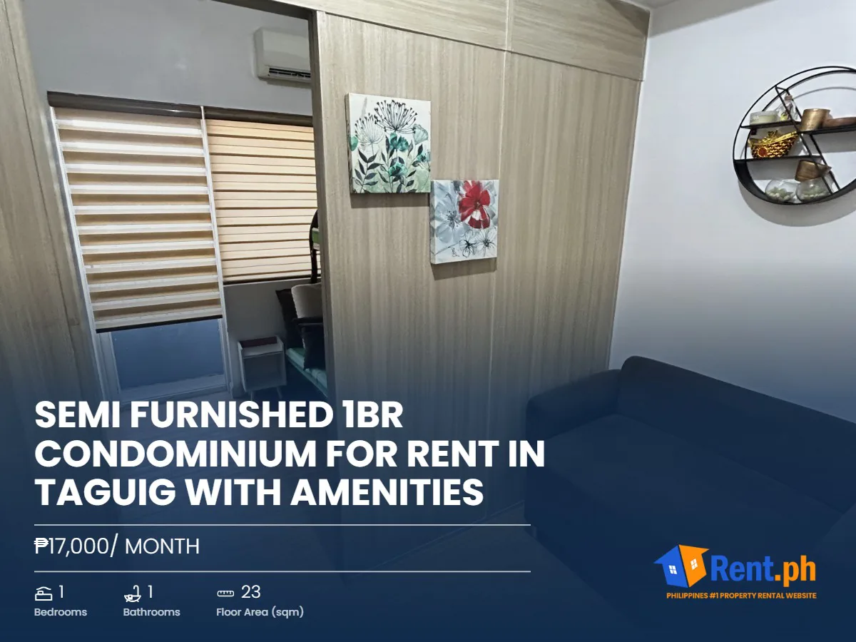 Semi Furnished 1BR Condominium For Rent in Taguig with Amenities