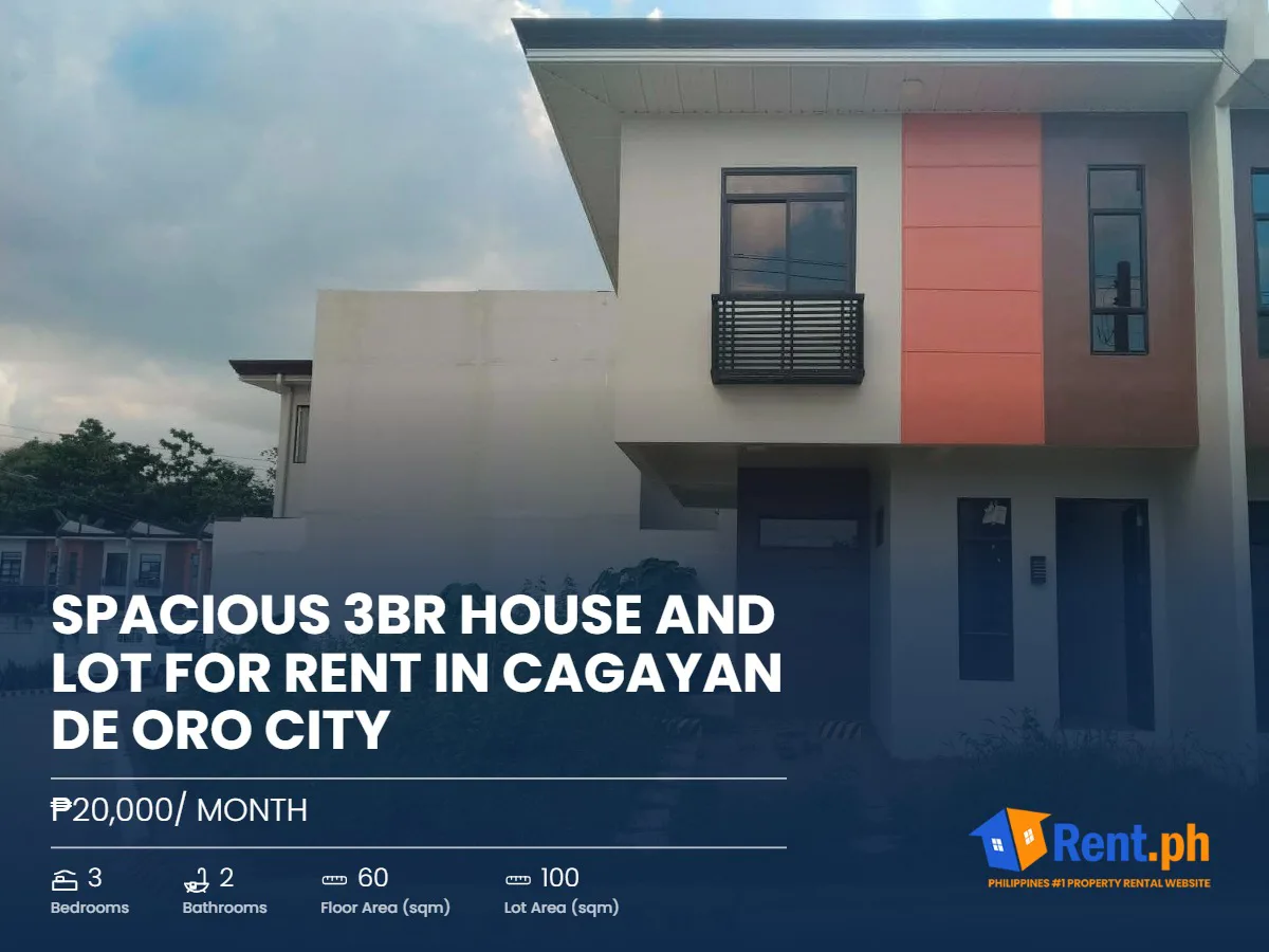 Spacious 3BR House and Lot For Rent in Cagayan De Oro City