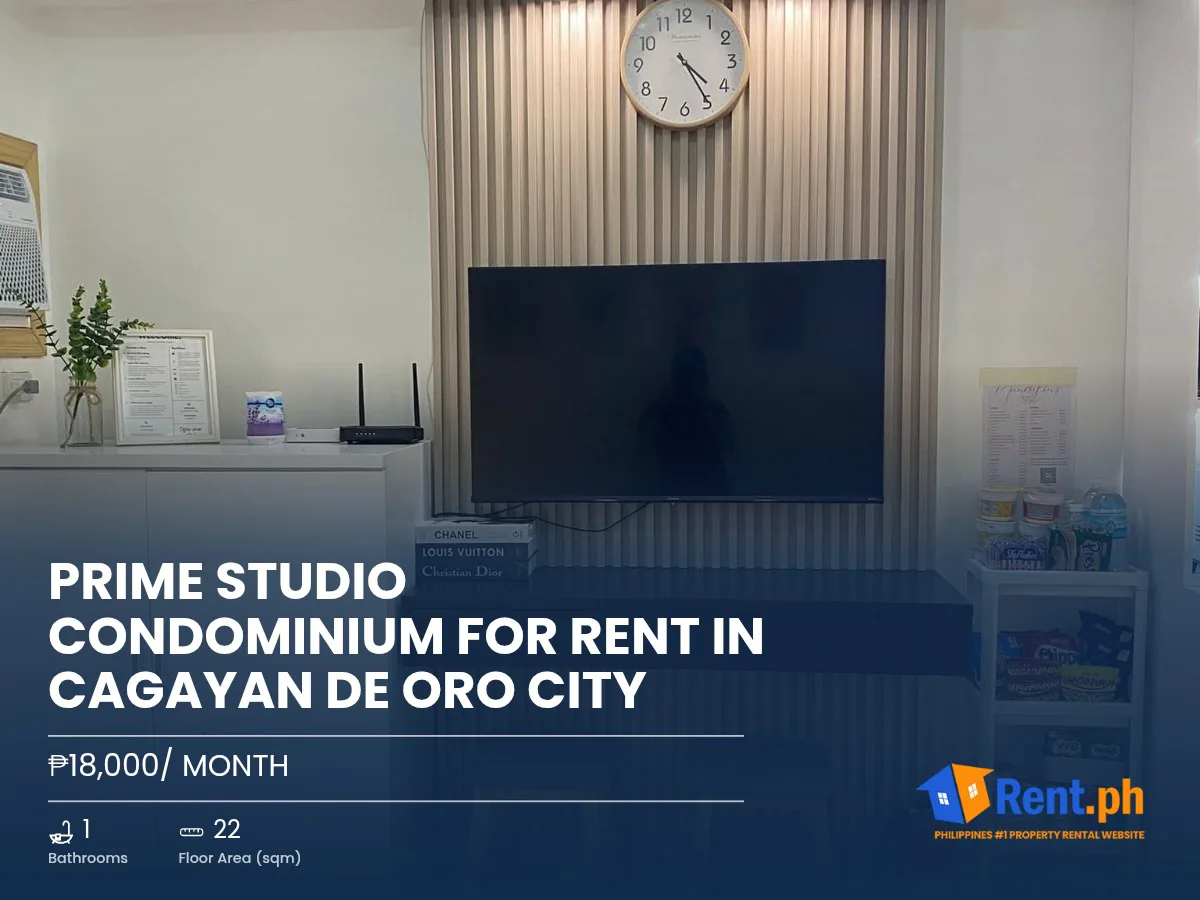 Prime Studio Condominium For Rent in Cagayan De Oro City