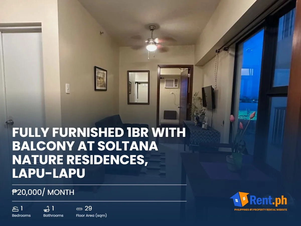 Fully Furnished 1BR with Balcony at Soltana Nature Residences, Lapu-Lapu