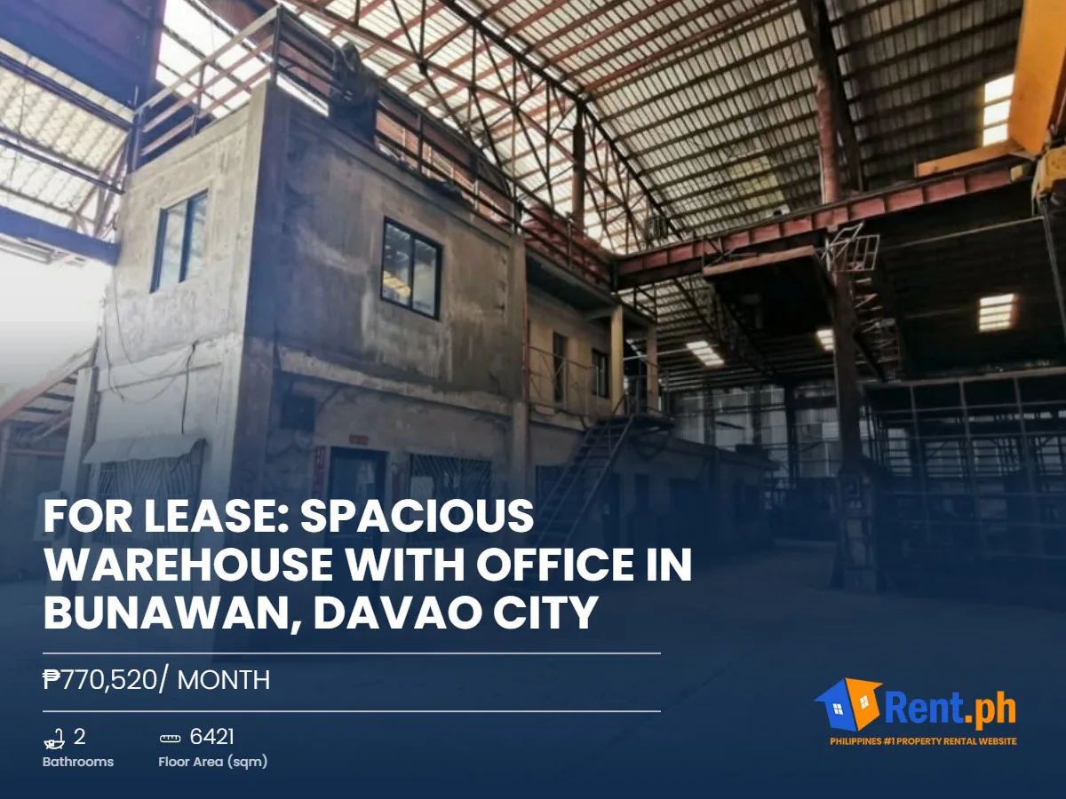 FOR LEASE: Spacious Warehouse with Office in Bunawan, Davao City