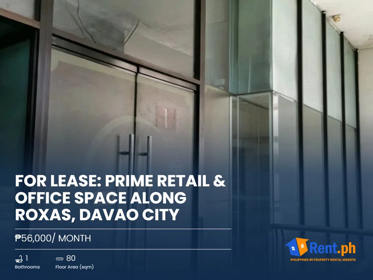 FOR LEASE: Prime Retail & Office Space Along Roxas, Davao City