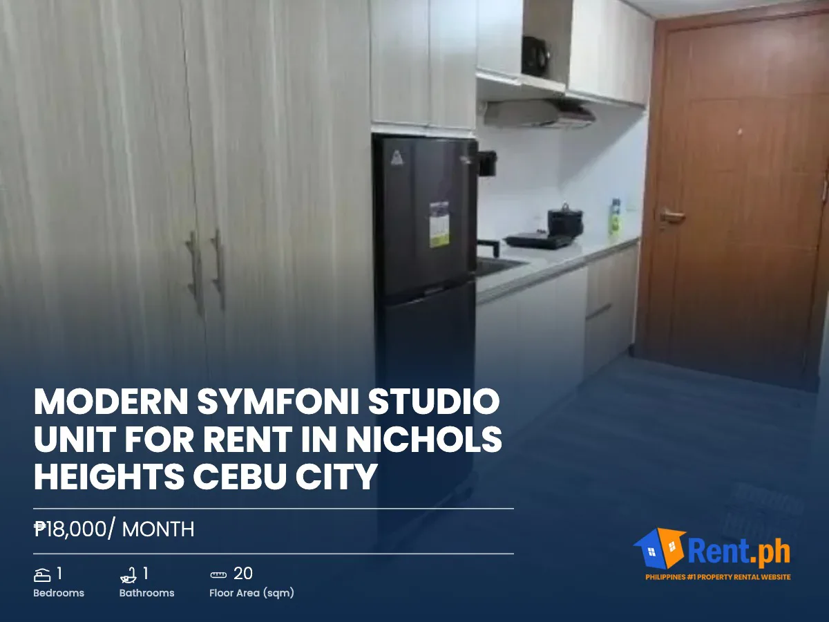 Modern Symfoni Studio Unit For Rent in Nichols Heights Cebu City