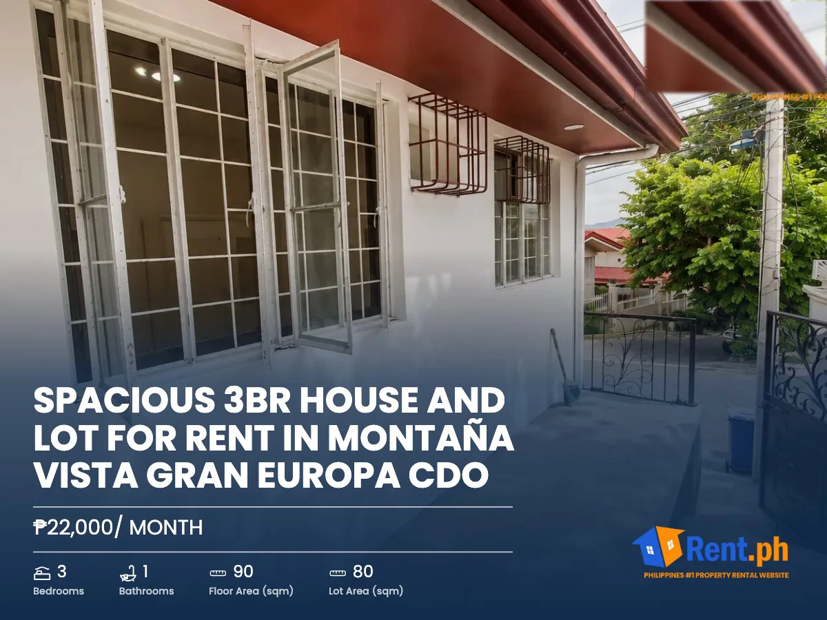 Spacious 3BR House and Lot For Rent in Montaña Vista Gran Europa CDO - Secondary Image