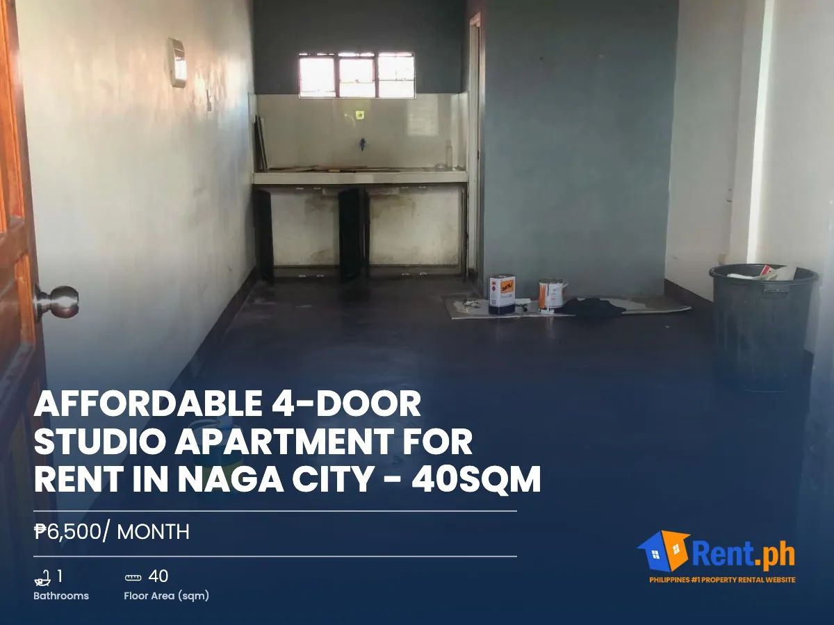 Affordable 4-Door Studio Apartment For Rent in Naga City - 40sqm