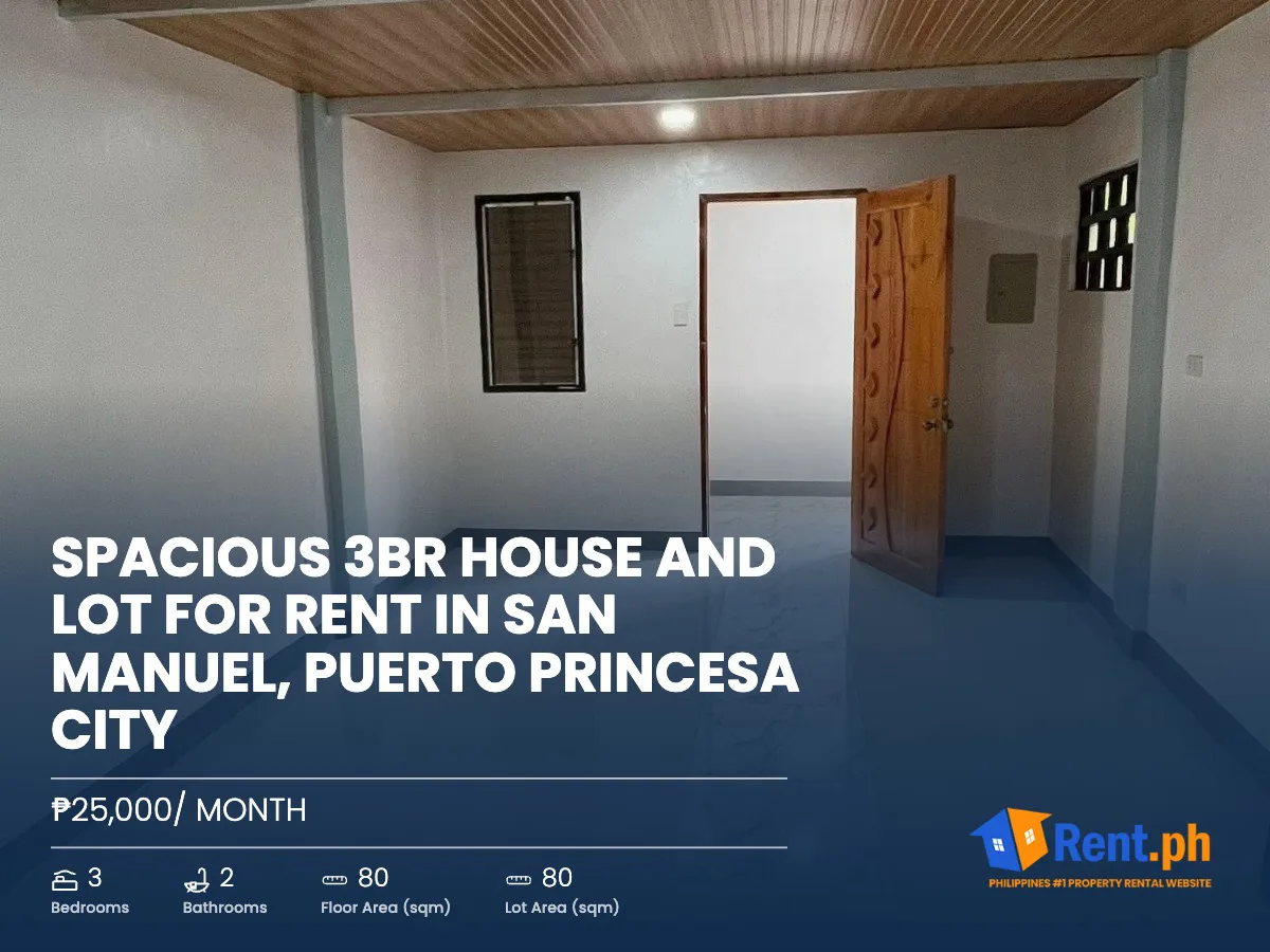 Spacious 3BR House and Lot For Rent in San Manuel, Puerto Princesa City