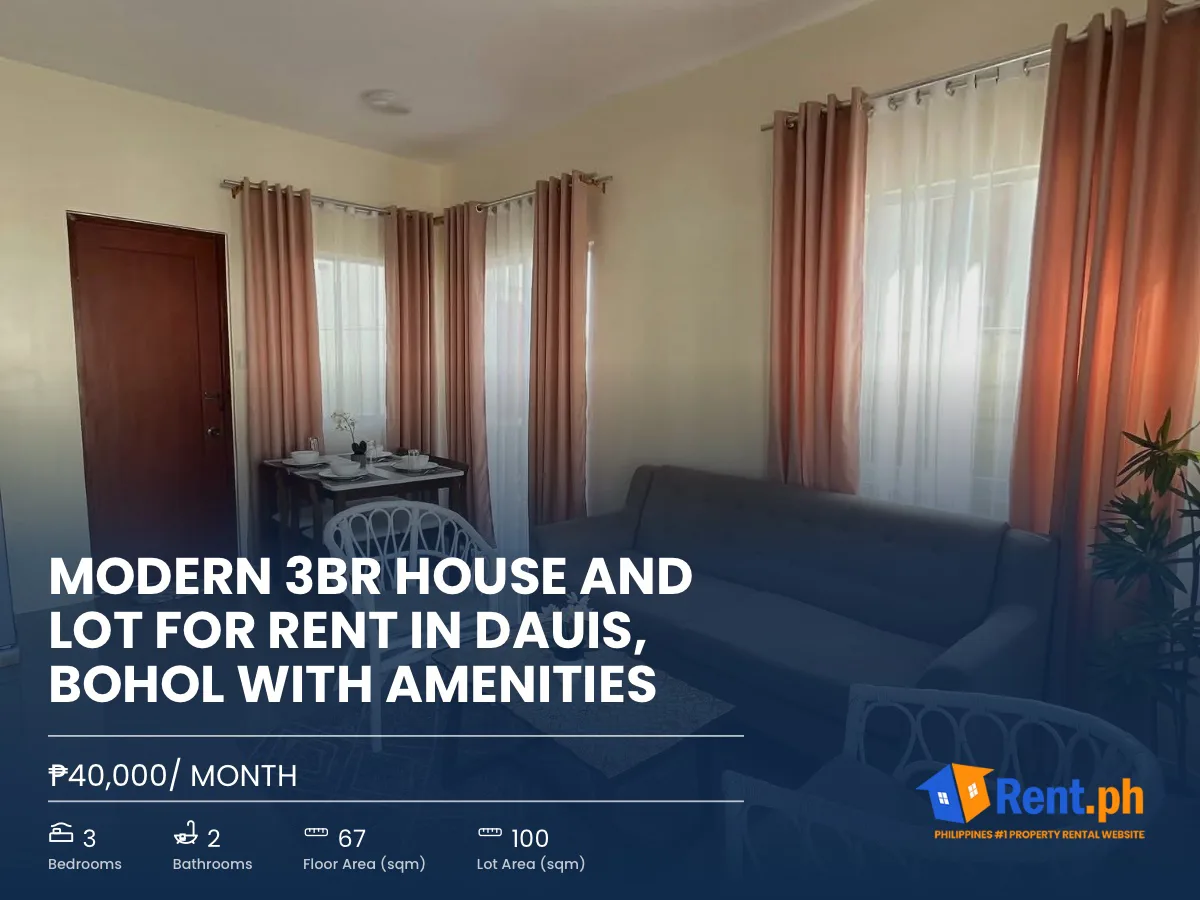 Modern 3BR House and Lot For Rent in Dauis, Bohol with Amenities