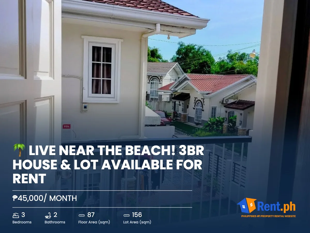 🌴 Live Near the Beach! 3BR House & Lot Available for Rent