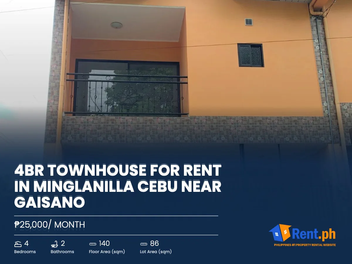 4BR Townhouse For Rent in Minglanilla Cebu near Gaisano