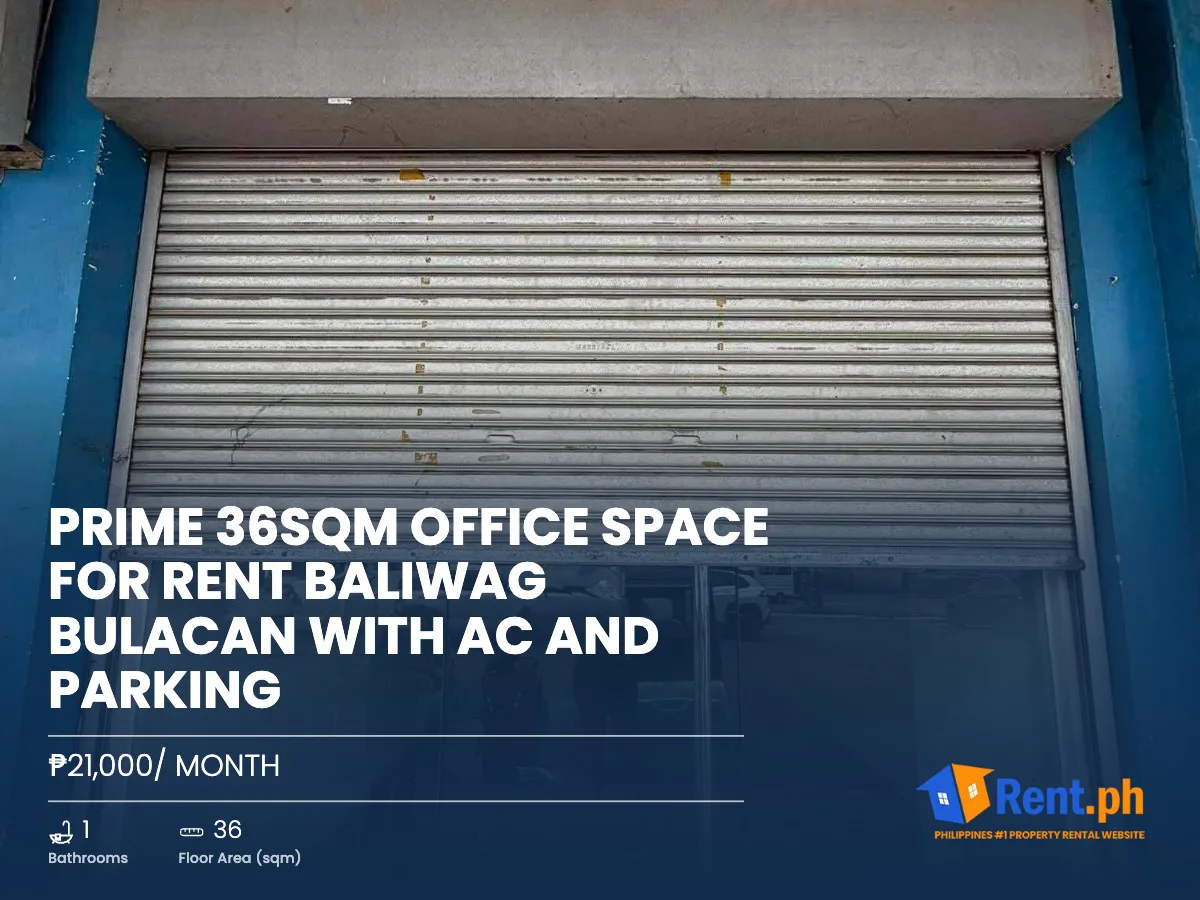 Prime 36sqm Office Space For Rent Baliwag Bulacan with AC and Parking