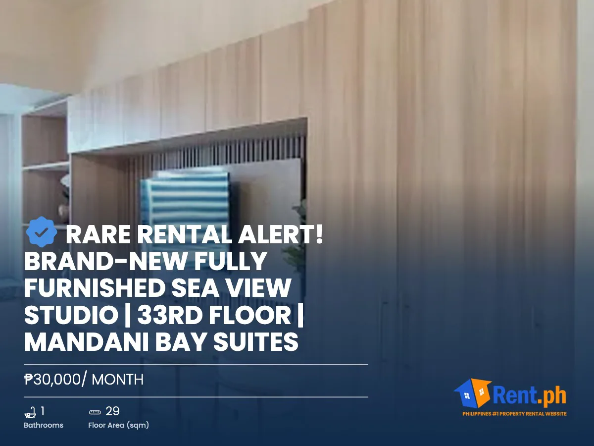 RARE RENTAL ALERT! BRAND-NEW FULLY FURNISHED SEA VIEW STUDIO | 33RD FLOOR | MANDANI BAY SUITES