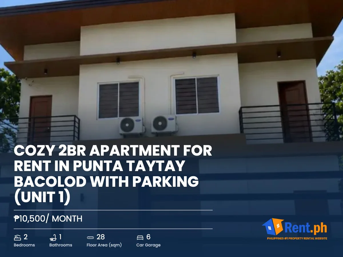 Cozy 2BR Apartment For Rent in Punta Taytay Bacolod with Parking (UNIT 1)