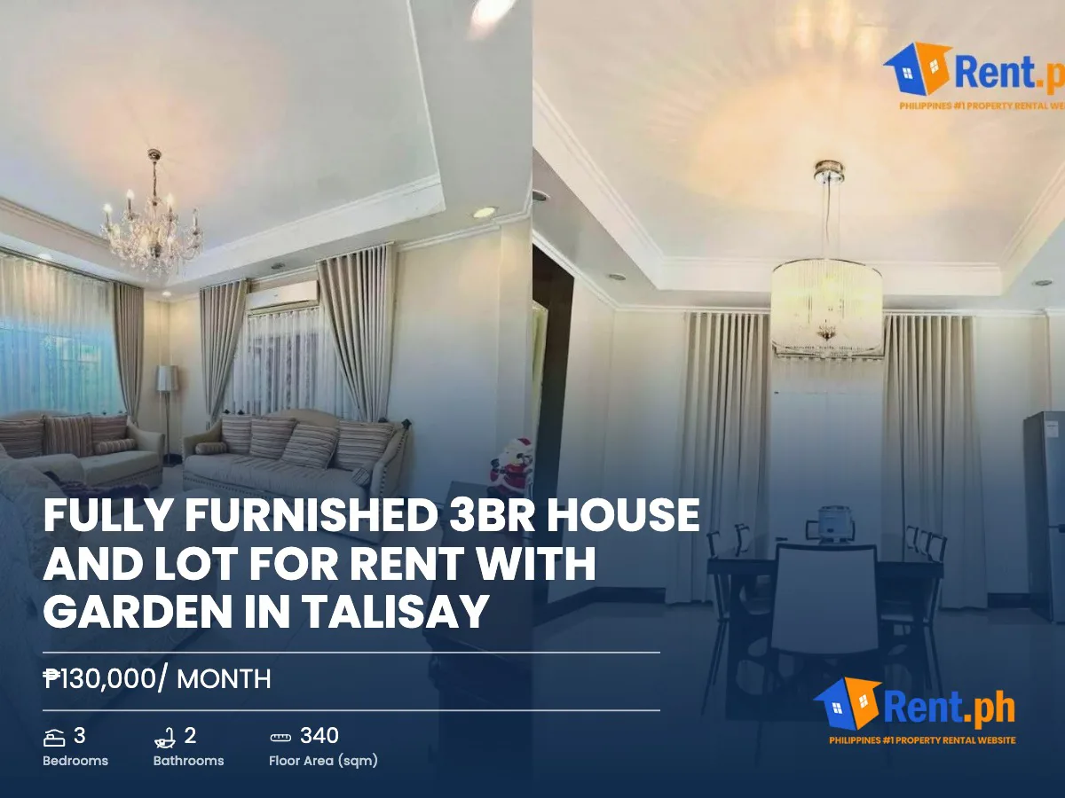 Fully Furnished 3BR House and Lot For Rent with Garden in Talisay