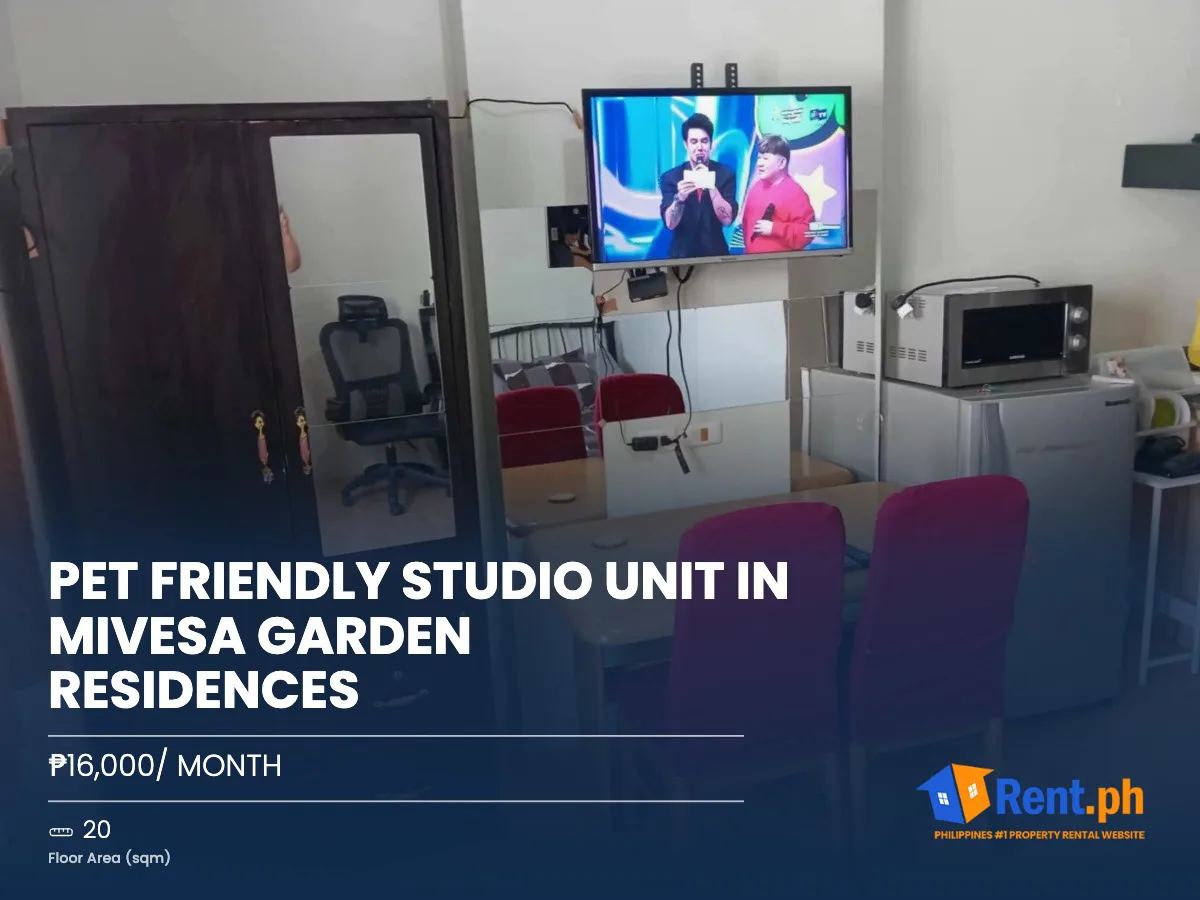 Pet friendly studio unit in Mivesa Garden Residences
