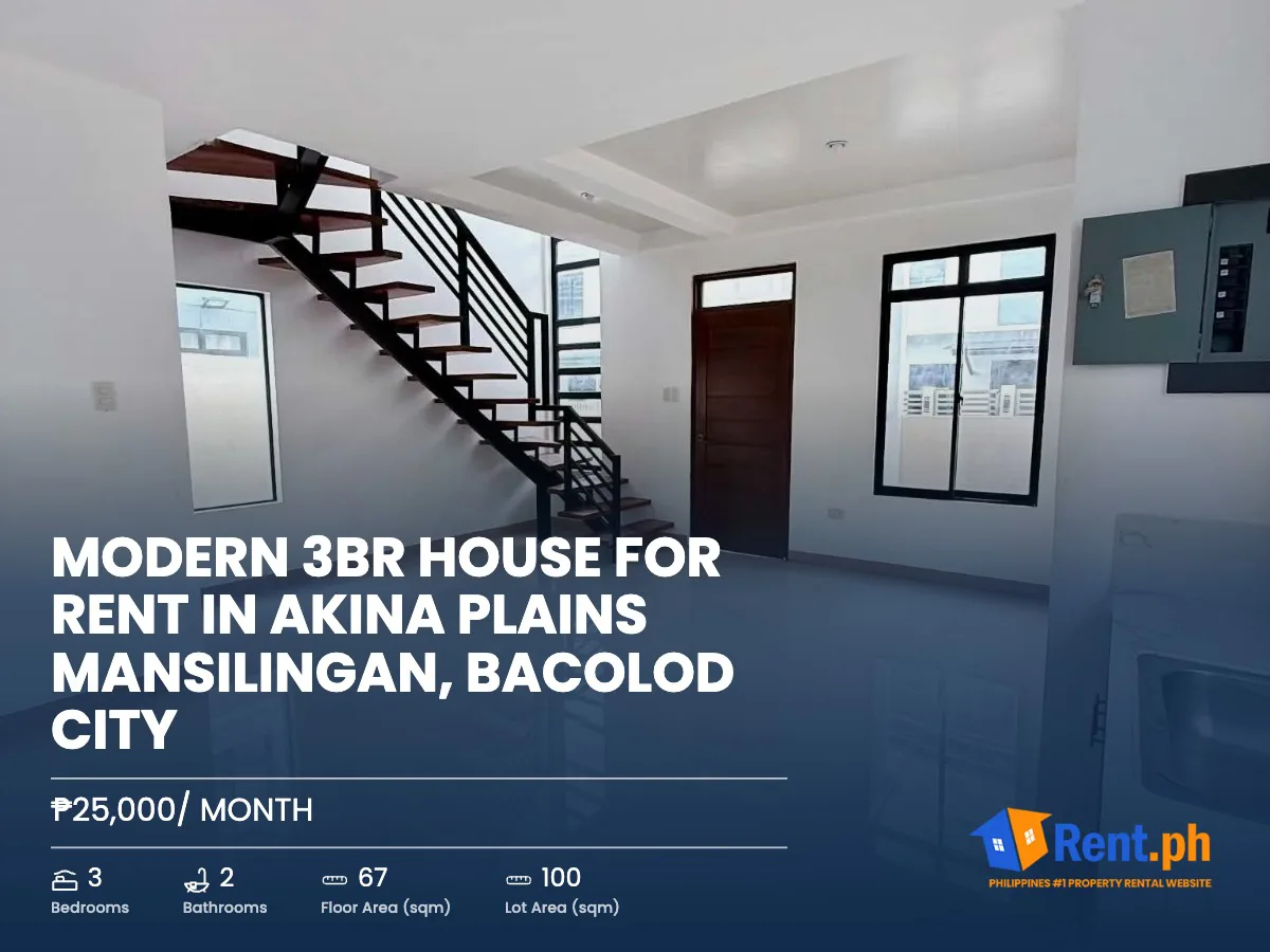 Modern 3BR House for Rent in Akina Plains Mansilingan, Bacolod City
