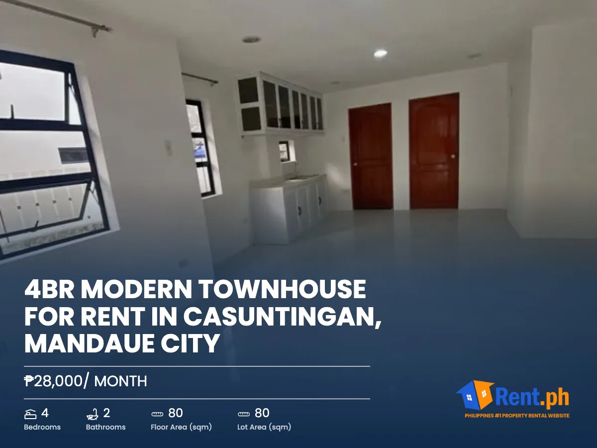 4BR Modern Townhouse for RENT in Casuntingan, Mandaue City