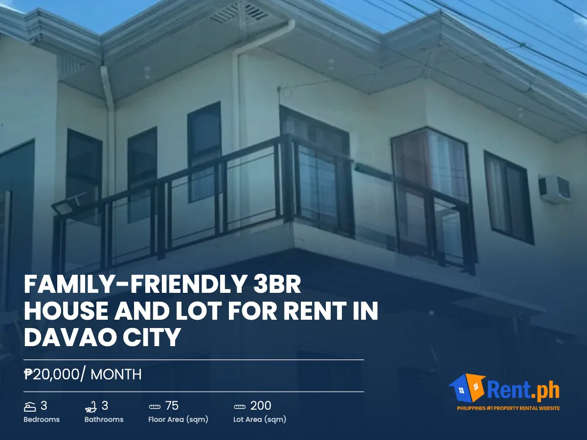 Family-Friendly 3BR House and Lot For Rent in Davao City