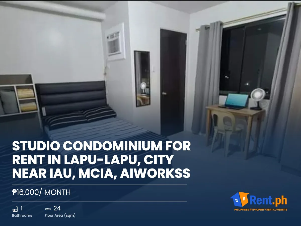 Studio Condominium For Rent in Lapu-Lapu, City near IAU, MCIA, AIWORKSS